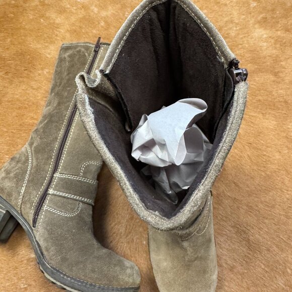 Josef Seibel Tan Suede Mid-Calf Boots – Size 38 (US 7.5-8) Western Fall Boot - Picture 5 of 7